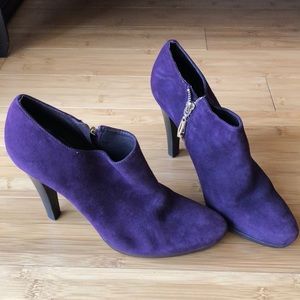 DVF purple suede booties for sale, size 8.5